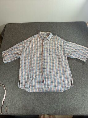 Vintage protest blues button down